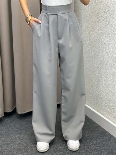 Lugo Gri Lastik Kemer Çırt Kaplamalı Pantolon