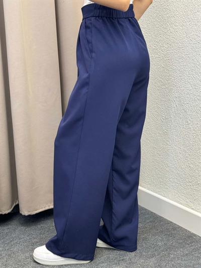 Lugo Lacivert Lastik Kemer Çırt Kaplamalı Pantolon