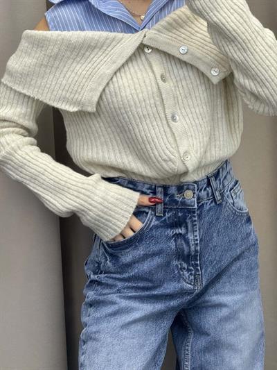 Maebel Gömlekli Tasarım Hırka - Gri