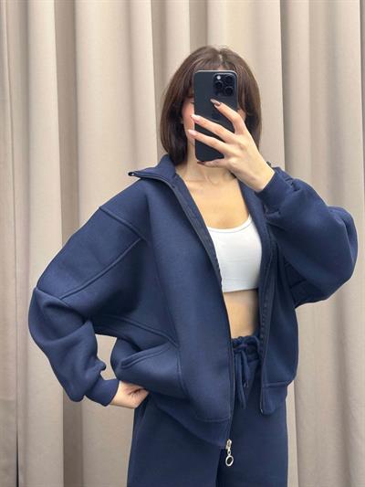 Mario Üç İplik Şardonlu Lacivert Eşofman Takımı