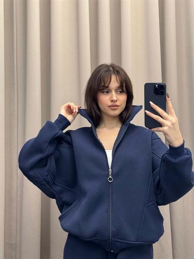 Mario Üç İplik Şardonlu Lacivert Eşofman Takımı