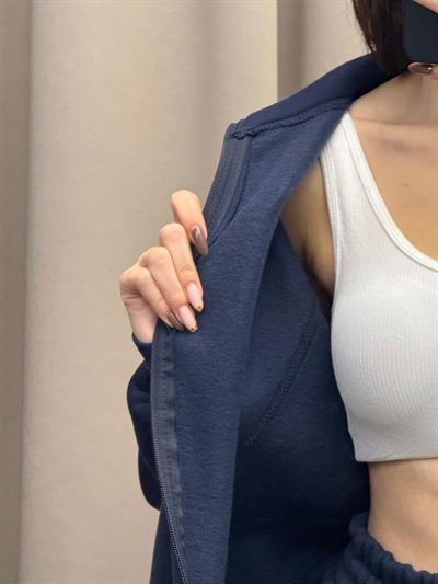 Mario Üç İplik Şardonlu Lacivert Eşofman Takımı