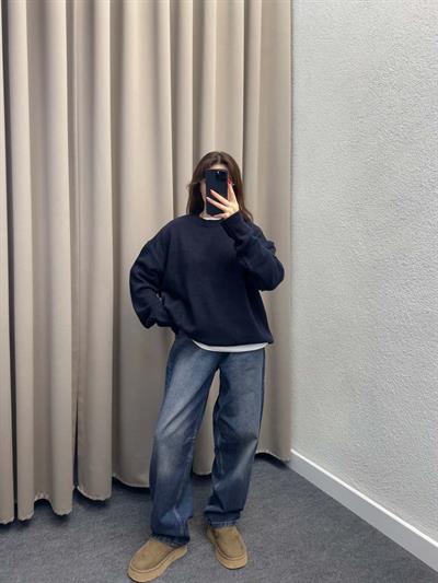 Massimo Dutti Lacivert Kazak