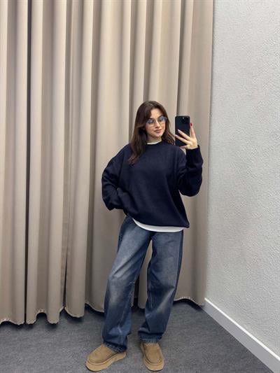 Massimo Dutti Lacivert Kazak