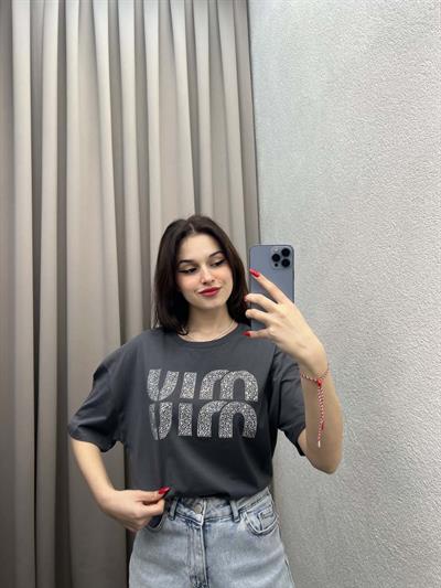 Miu Antrasit Oversize Tshirt