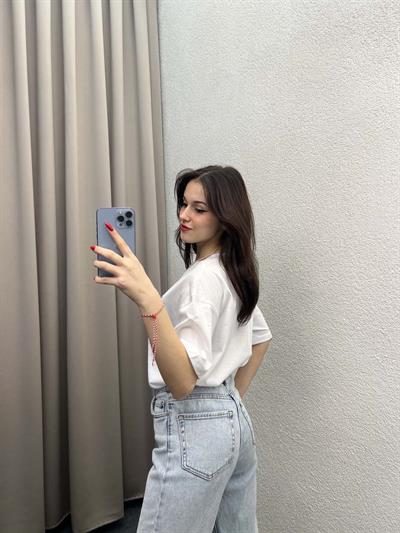 Miu Beyaz Oversize Tshirt