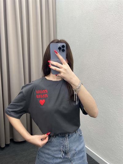 Miu Miu Antrasit Oversize Tshirt
