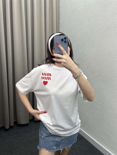 Miu Miu Beyaz Oversize Tshirt
