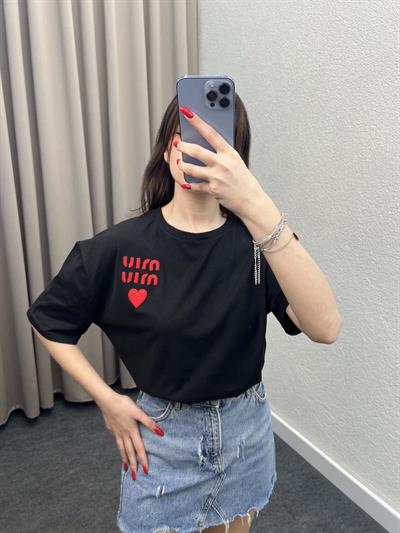 Miu Miu Siyah Oversize Tshirt