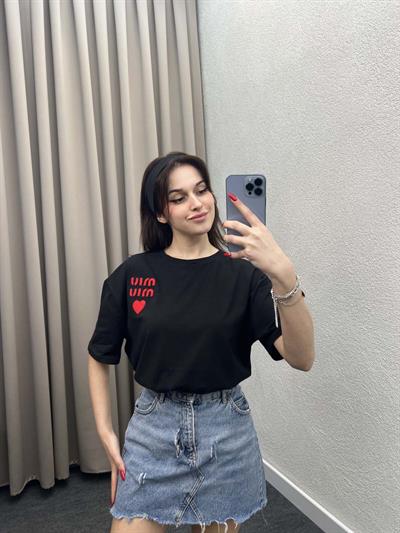 Miu Miu Siyah Oversize Tshirt
