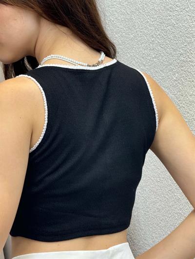 Miuv Miuv Siyah Crop