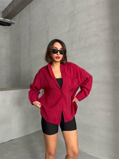 MODAL KUMAŞ SALAŞ CEPLİ GÖMLEK BORDO