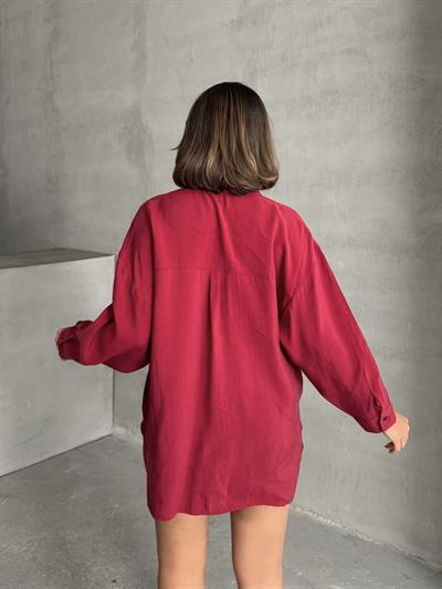 MODAL KUMAŞ SALAŞ CEPLİ GÖMLEK BORDO