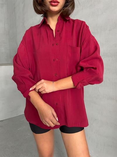 MODAL KUMAŞ SALAŞ CEPLİ GÖMLEK BORDO