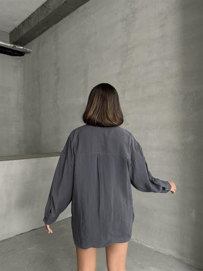 MODAL KUMAŞ SALAŞ TEK CEP GÖMLEK FÜME