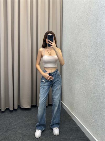 Moon Askılı Bej Crop