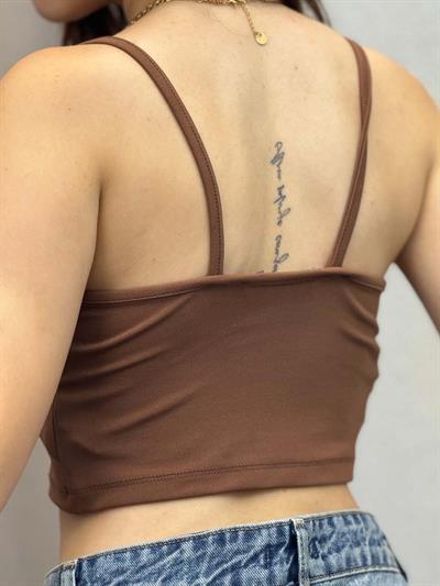 Moon Askılı Kahve Crop