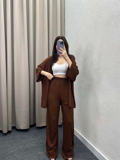 Mosto Kahve Gofre Kimono Takım
