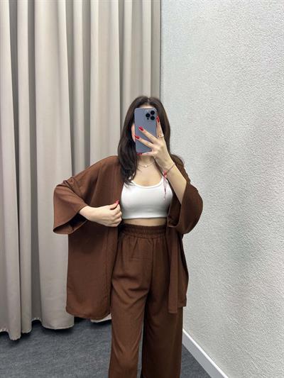Mosto Kahve Gofre Kimono Takım