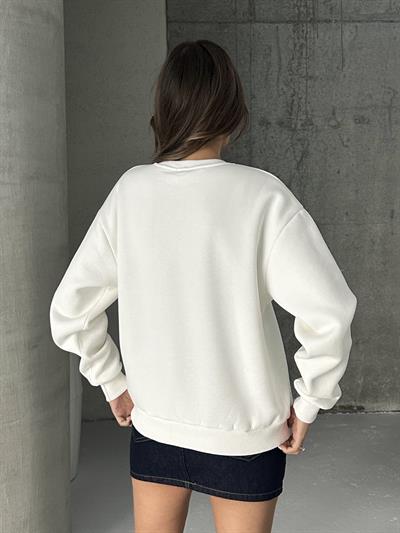 Oxford Baskılı Oversize Sweatshirt