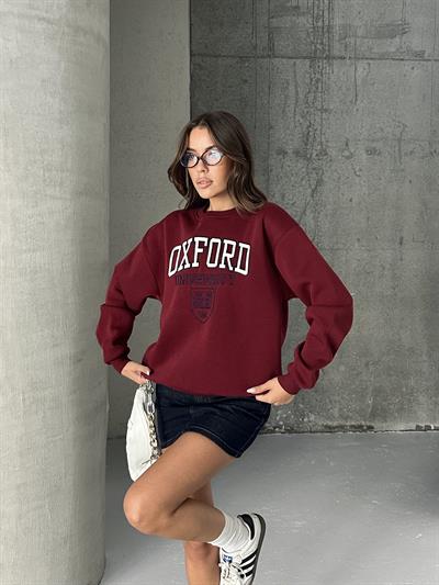 Oxford Baskılı Oversize Sweatshirt