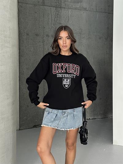 Oxford Baskılı Oversize Sweatshirt