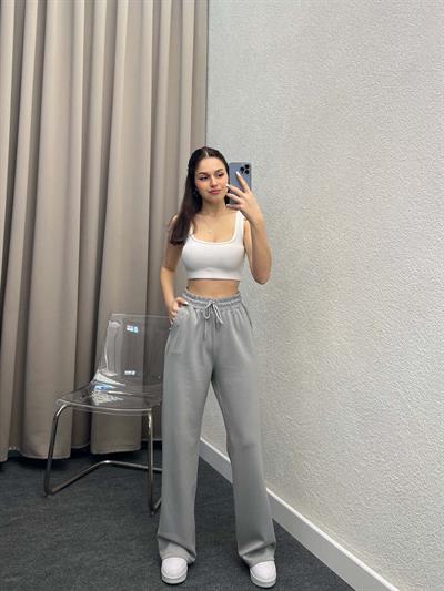 Oys Gri Modal Palazzo Eşofman Altı