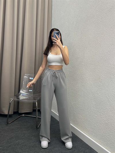 Oys Gri Modal Palazzo Eşofman Altı