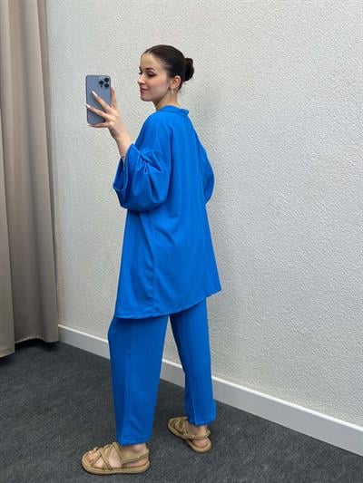 Pena Mavi Gofre Kimono Takım