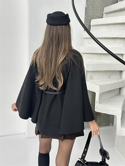 PREMİUM KALİTE İTHAL KAŞE PANÇO SİYAH