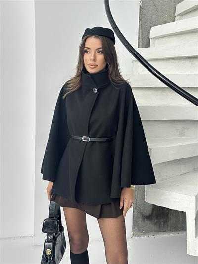 PREMİUM KALİTE İTHAL KAŞE PANÇO SİYAH