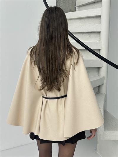 PREMİUM KALİTE KAŞE PANÇO BEJ