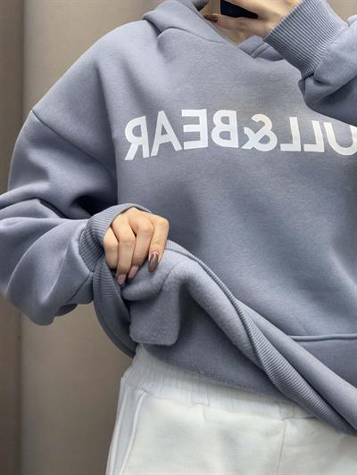 Pull Bear Gri Kapşonlu Sweatshirt