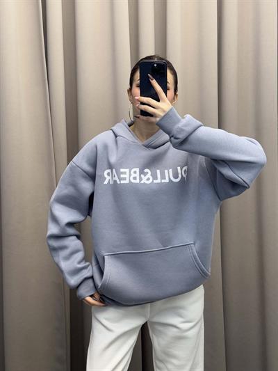 Pull Bear Gri Kapşonlu Sweatshirt