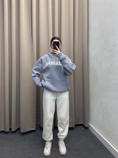 Pull Bear Gri Kapşonlu Sweatshirt