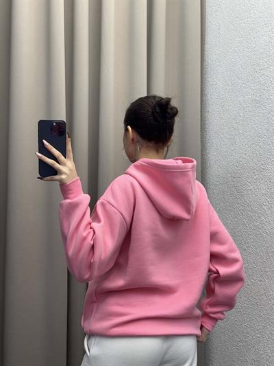 Pull Bear Pembe Kapşonlu Sweatshirt