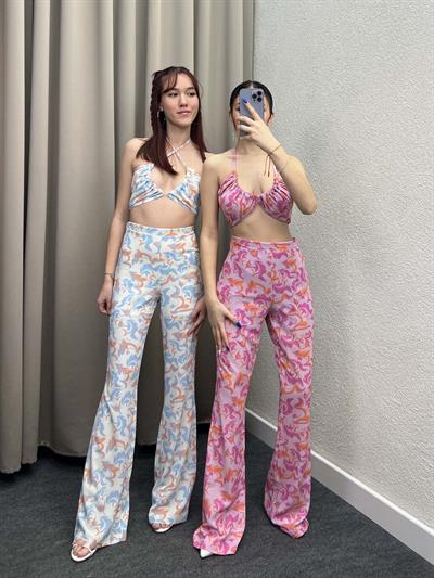 Retro Bebek Mavi İkili Takım