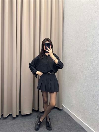 Ronda Siyah Şort Etek