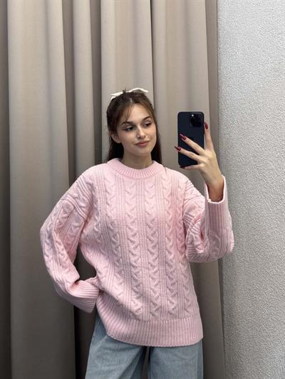 Saç Örgülü Pinterest Pembe Kazak