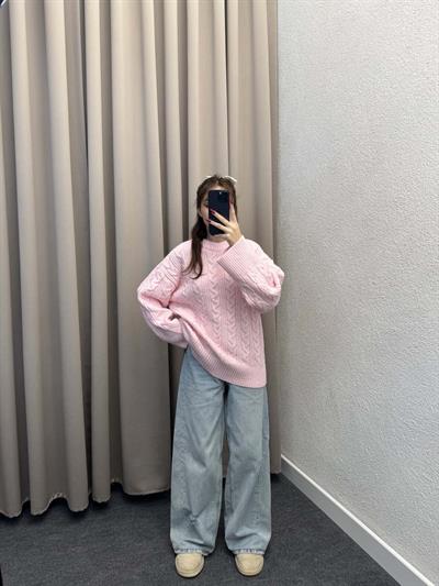 Saç Örgülü Pinterest Pembe Kazak