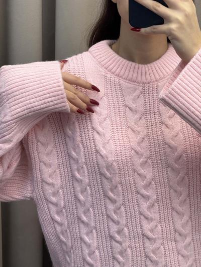 Saç Örgülü Pinterest Pembe Kazak