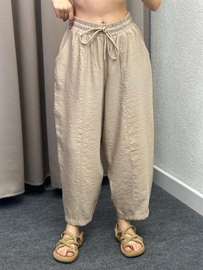 Sekiz Parça Modal Bej Gabardin Pantolon