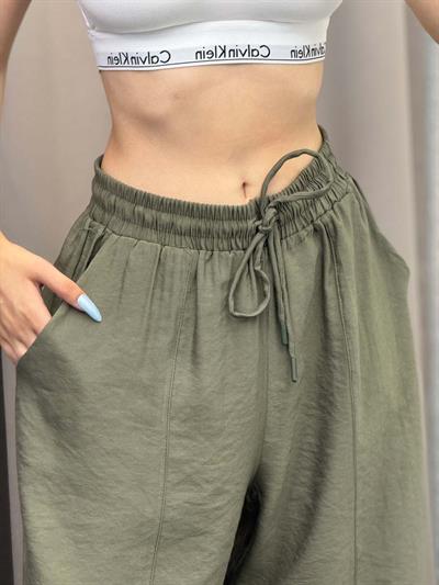 Sekiz Parça Modal Haki Gabardin Pantolon