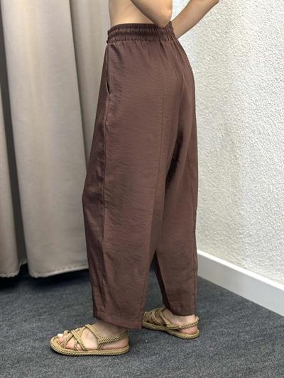 Sekiz Parça Modal Kahve Gabardin Pantolon
