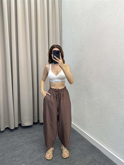 Sekiz Parça Modal Kahve Gabardin Pantolon