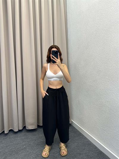 Sekiz Parça Modal Siyah Gabardin Pantolon