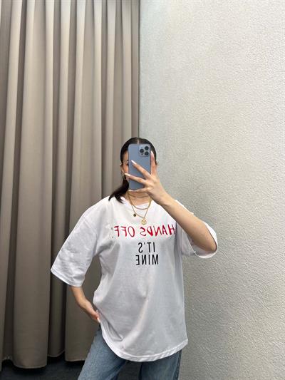 Seranays Beyaz Oversize Tshirt
