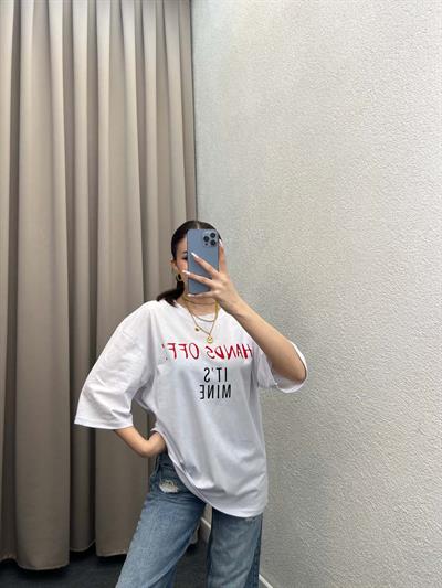 Seranays Beyaz Oversize Tshirt