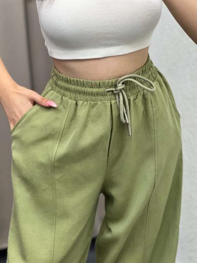 Silenos Mint Keten Pantolon