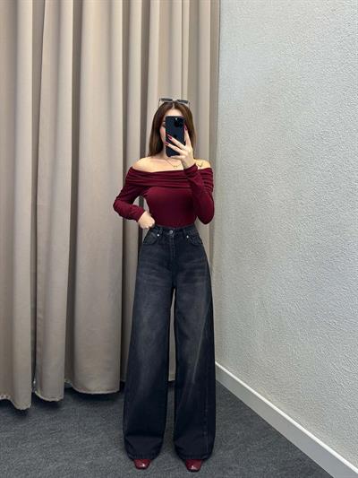 Siyah Wide Leg Jean